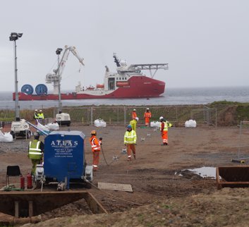 MeyGen tidal array's subsea export cables successfully deployed in just four days at Pentland Firth, Scotland.