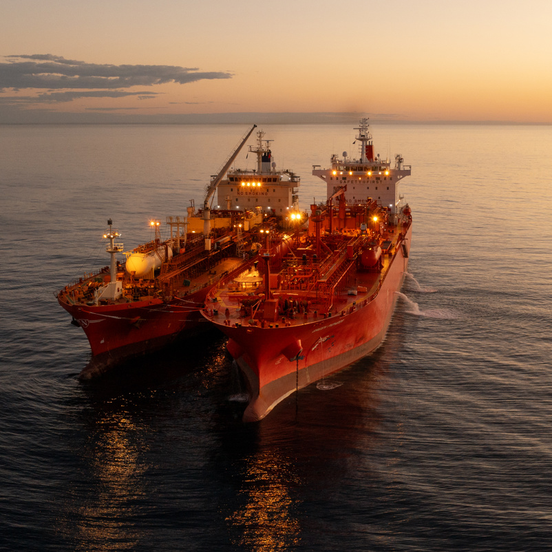 Navigator Global And The Green Pioneer At Dusk At The Outer Anchorage Of Port Dampier